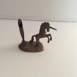 Brass unicorn pen holder Sc